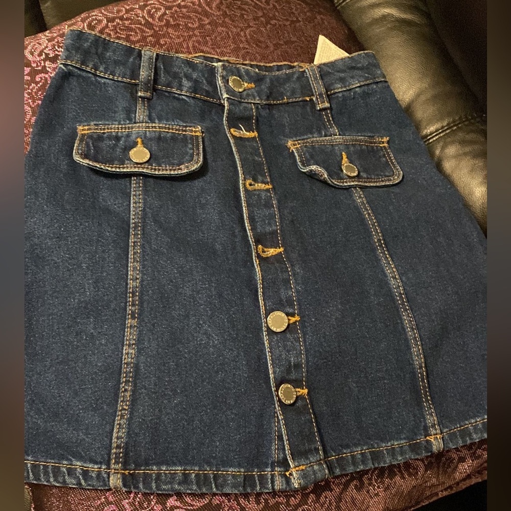 Zara Authentic Denim mini Skirt Dark Wash